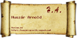 Huszár Arnold névjegykártya